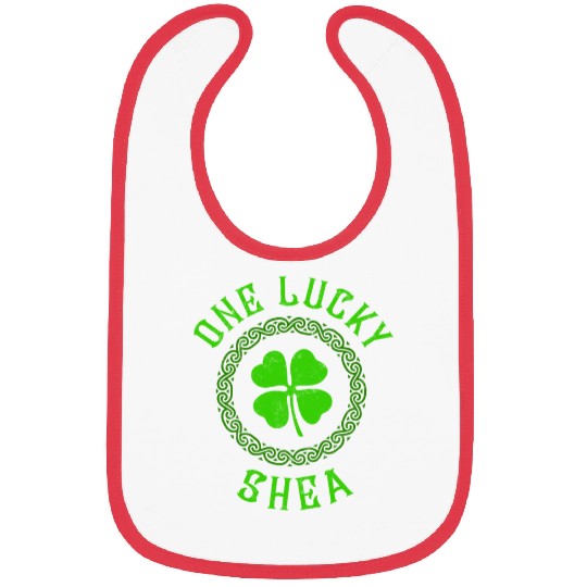 One Lucky Shea Irish Family Four Leaf Clover Bibs