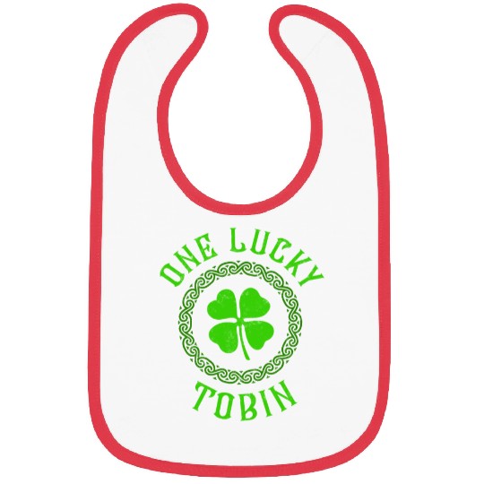 One Lucky Tobin Irish Family Four Leaf Clover Bibs