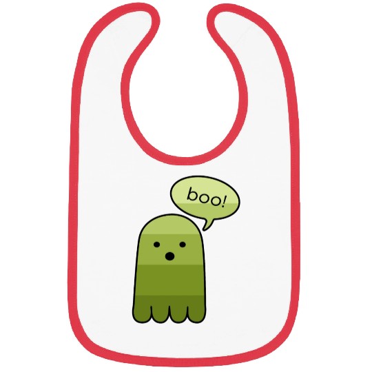 Army Green Boo Ghost Halloween Bibs