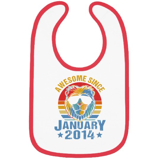 Lion 2014 Awesome January 6th Birthday Gifts Men Bibs
