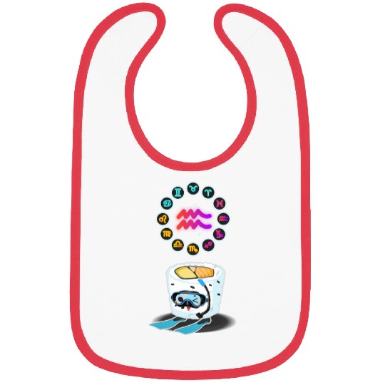 Japanese Sushi Funny Aquarius Zodiac Sushi Lover Bibs