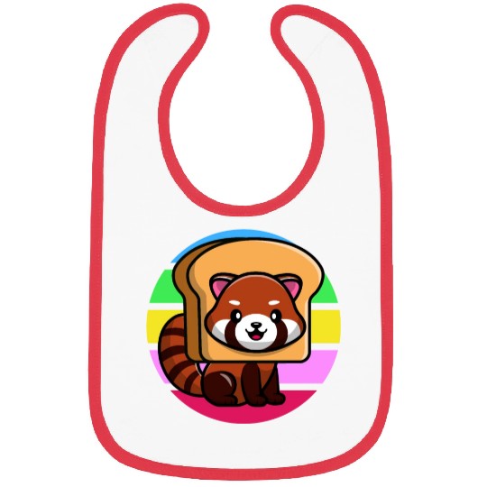 Red Panda In Toast Bibs