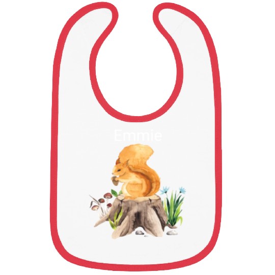 Forest animal squirrel with name Emmie Bibs