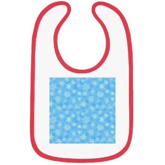 Pretty Light Blue Snowflakes Pattern Bibs