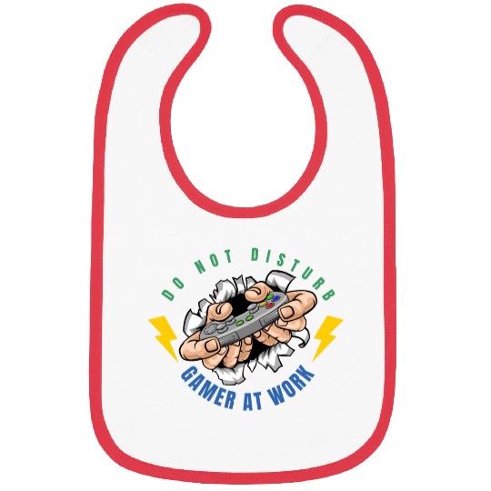 Do Not Disturb Gamer At Work-Gaming Lover Bibs