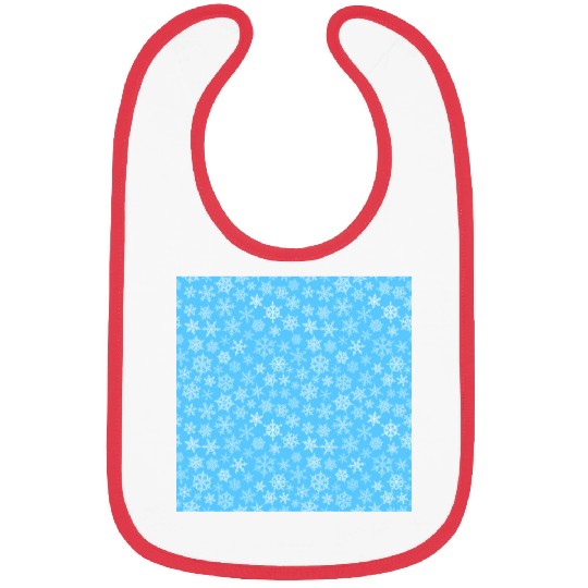 Modern Blue Snowflakes Pattern Bibs