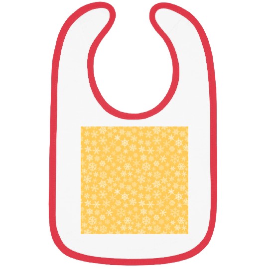 Modern Yellow Snowflakes Pattern Bibs