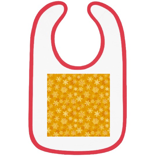 Pretty Orange Snowflakes Pattern Bibs