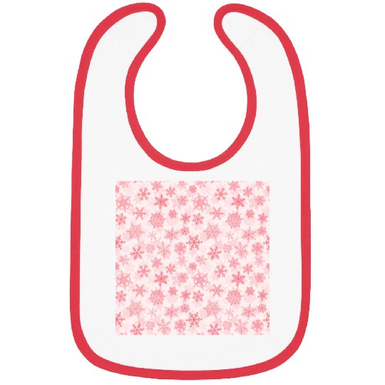 Elegant Snowflakes Pattern White Red Bibs