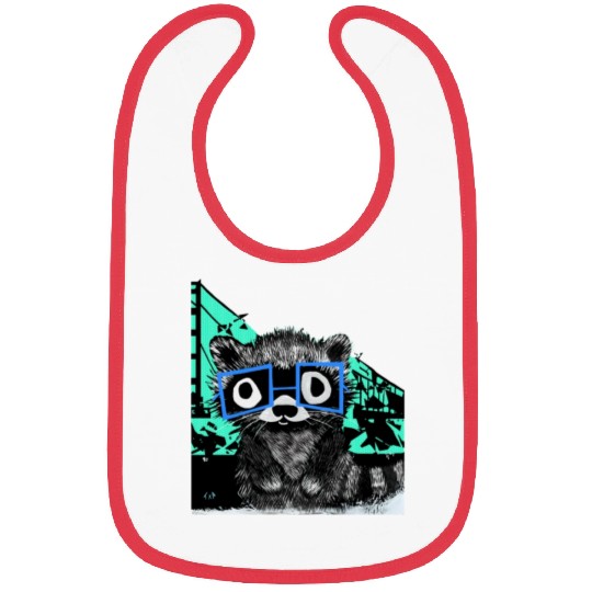 Raccoon #3 Mary Jane Bookworm Bibs