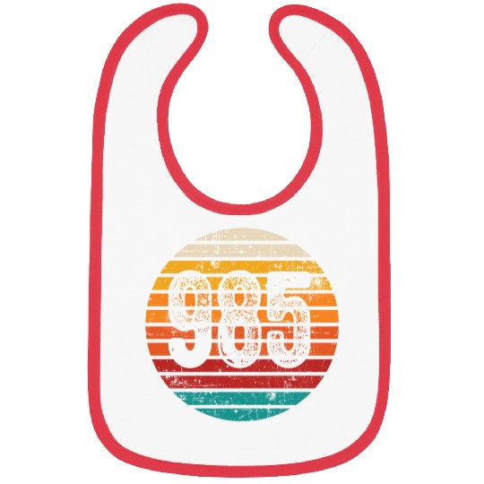 Distressed Vintage Sunset 985 Area Code Bibs