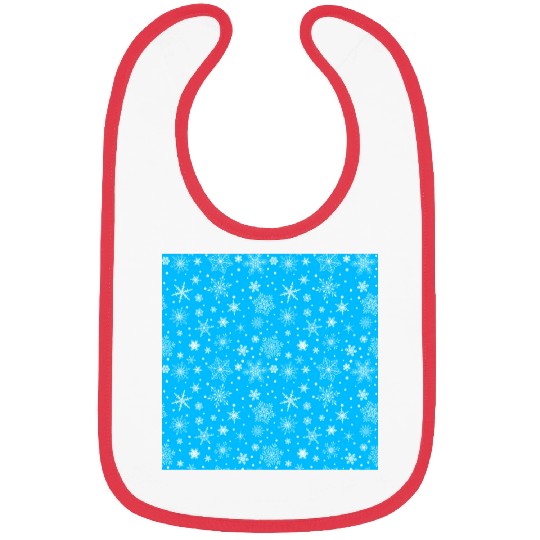 Snowflakes Pattern Blue White Bibs