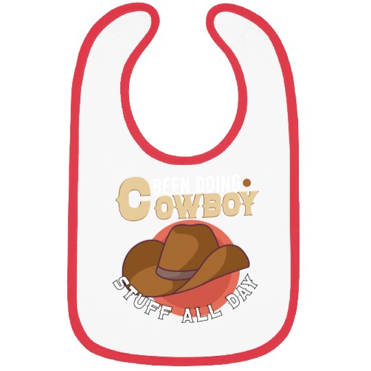 Cowboy Barn Bull Rider Rodeo Country Western Gift Bibs