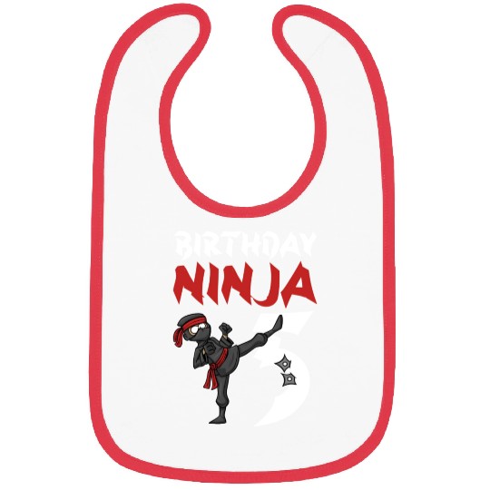 Birthday Party 5 Years Old Japanese Ninja Birthday Bibs