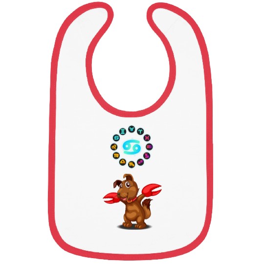Funny Dog Lover Horoscope Cancer Zodiac Sign Cool Bibs