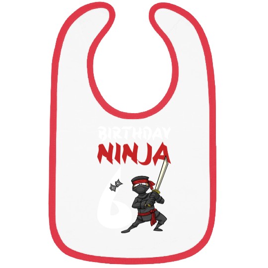 Birthday Party 6 Years Old Japanese Ninja Birthday Bibs