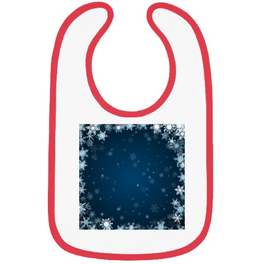 Navy Blue White Snowflakes Pattern Bibs