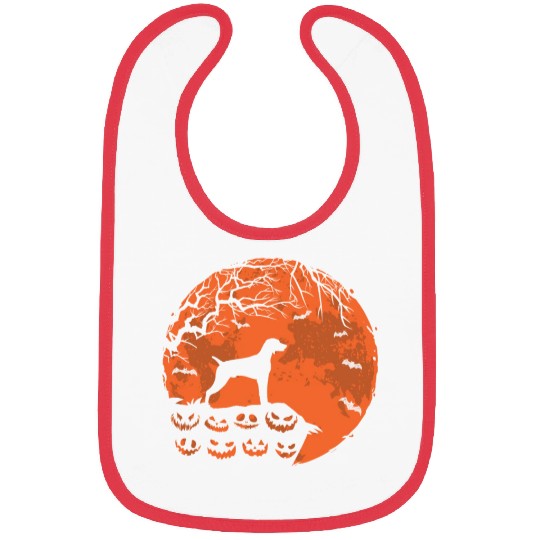 Vizsla And Moon Halloween Funny Dog Lover Gift Bibs
