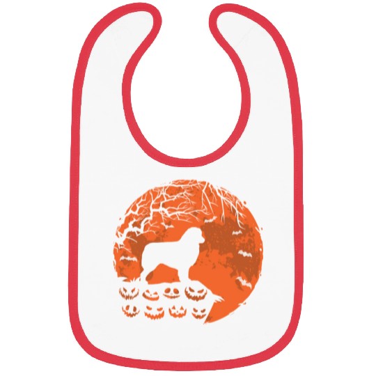 Australian Shepherd And Moon Halloween Dog Lover Bibs