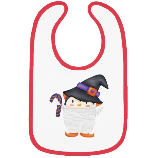 Halloween Penguin in a mummy costume Bibs