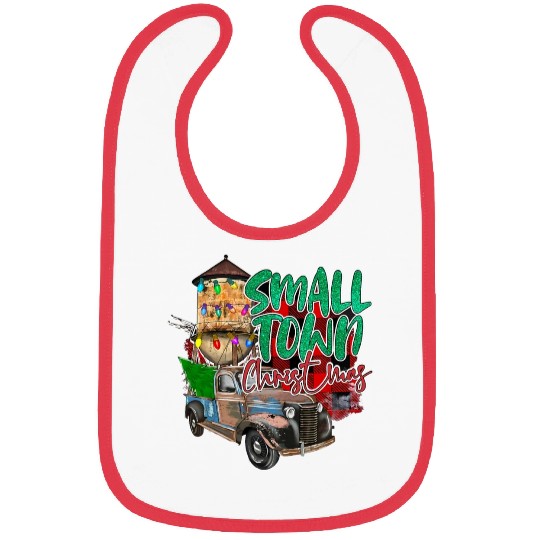Country Farmer Life Small Town Christmas Red Bibs