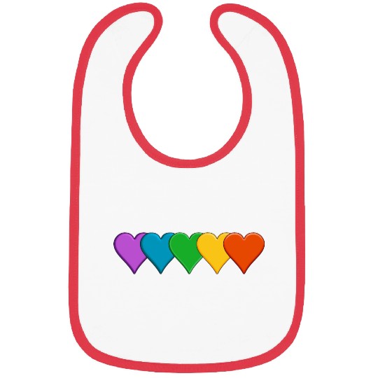Rainbow pride hearts Bibs
