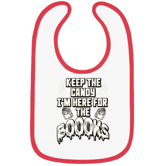 Here for The Books Funny Book Lover Halloween Bibs