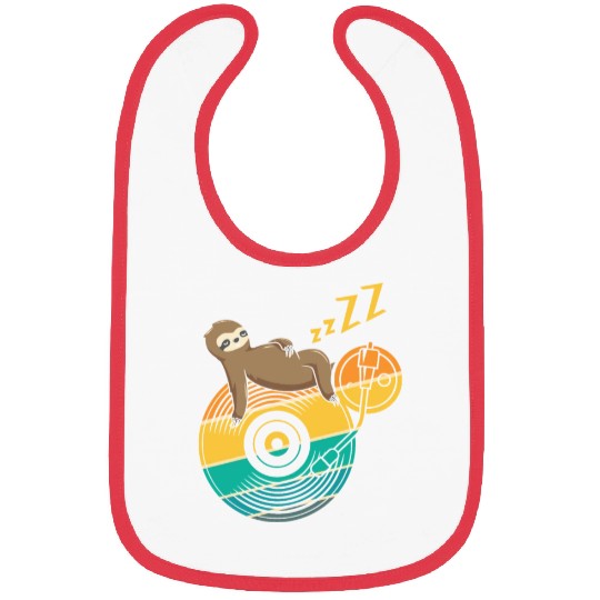 Music Vinyl LP Collection Cute Sleeping Sloth Bibs