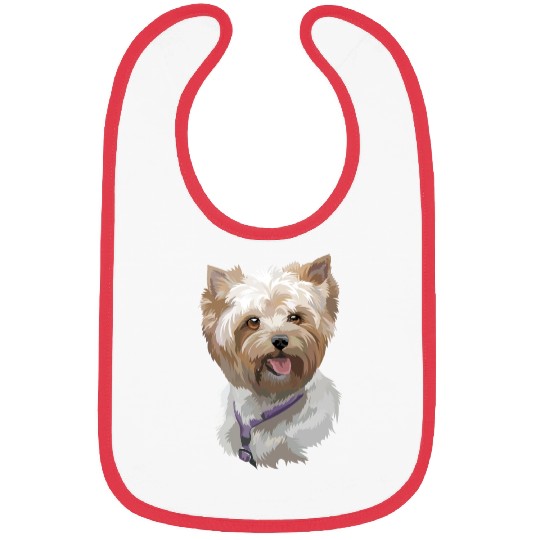 Cute Yorkshire Terrier Puppy Watercolor Painting Bibs