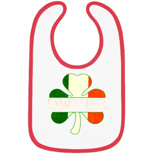 Dwyer Irish Surname Ireland Flag Shamrock Bibs