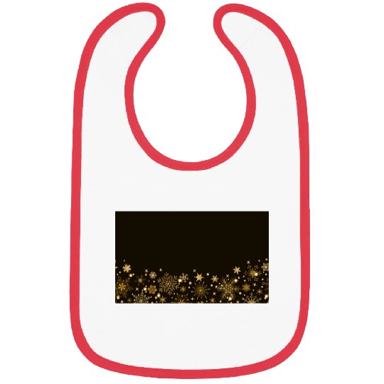 Elegant Black Gold Snowflakes Bibs