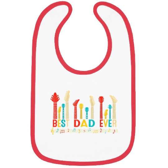 Best Dad Ever Daddy Guitar Vintage Bibs