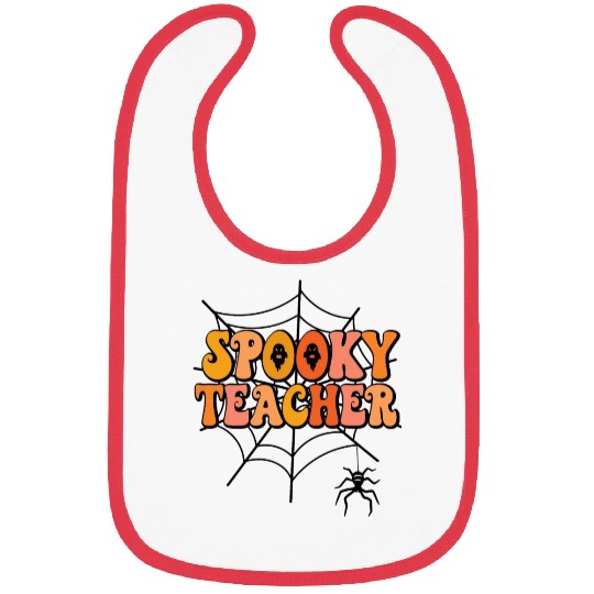 Retro Spooky Teacher Rainbow Words Bibs