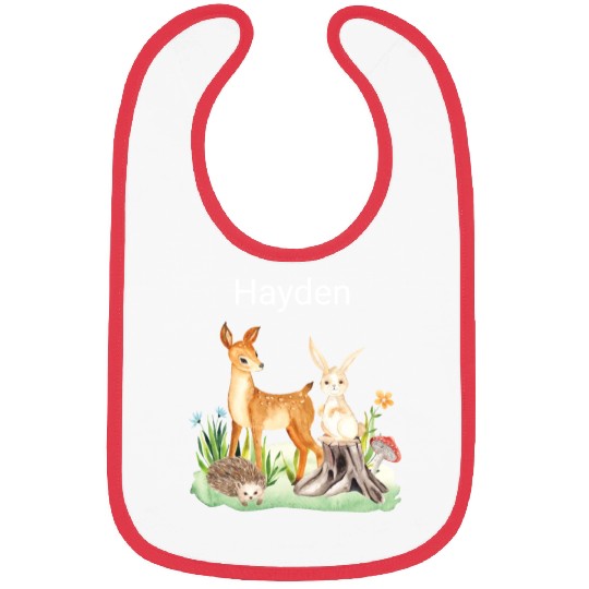 Animal deer rabbit hedgehog Hayden Bibs