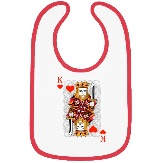 King of Hearts Blackjack Cards Poker 21 K Couple M Bibs