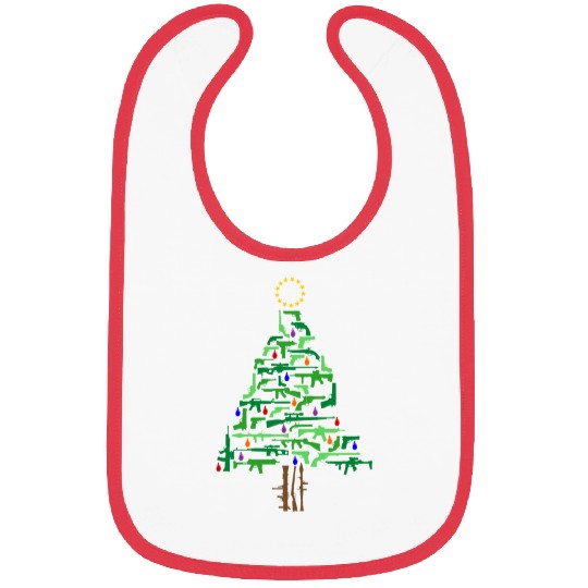 Xmas Patriotic 2nd Amendment Gun Christmas Tree Bibs