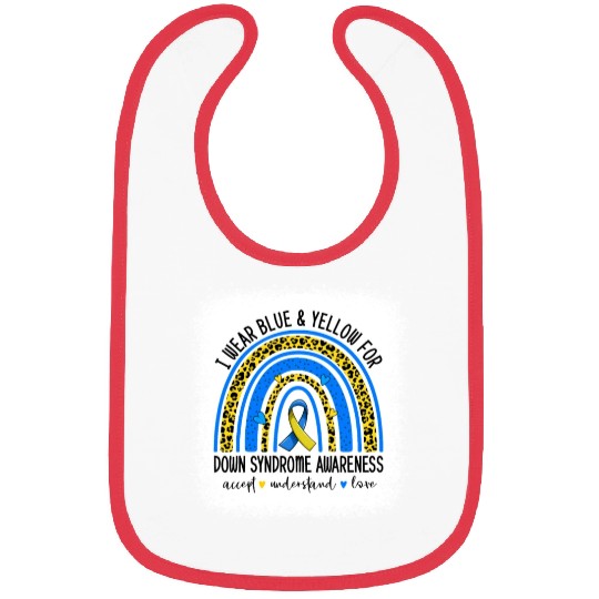 I Wear Blue Yellow For Down Syndrome Awareness Bibs