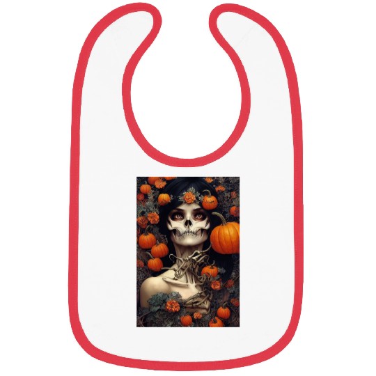 Skull Pumpkin Halloween Bibs