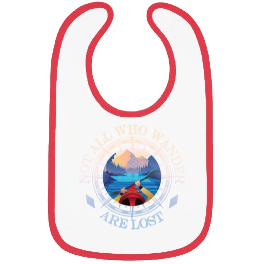 Kayaking Lover Compass Not All Who Wander Are Lost Bibs