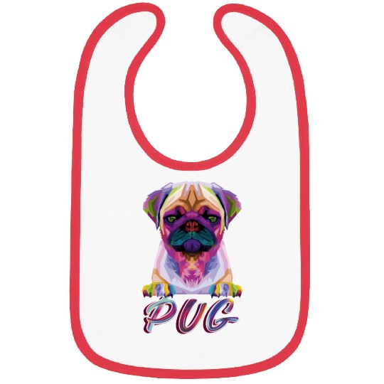 Dog Breed Colorful Pug Bibs
