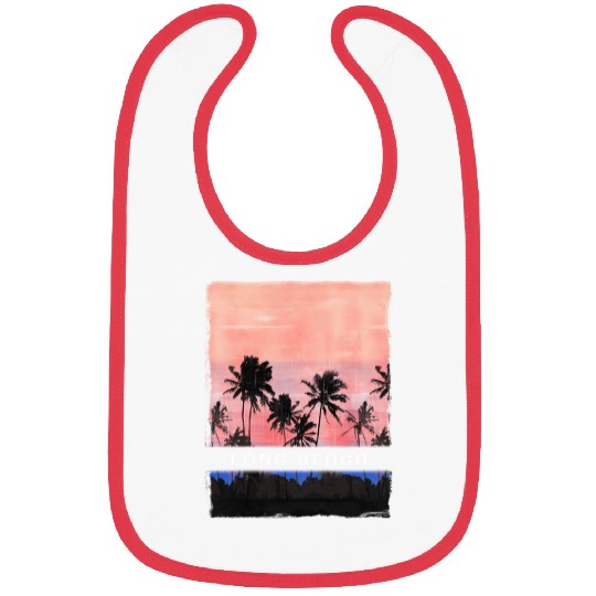 Long Beach California Vacation Souvenir Palm Tree Bibs