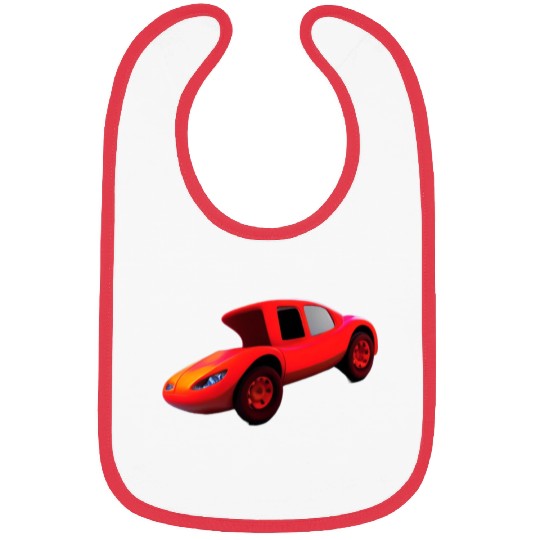 Funny cartoon car 3d . Bibs