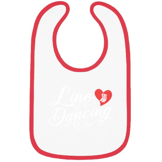 Line Dancing Cute Heart Cowboy Boots Line Dancer Bibs