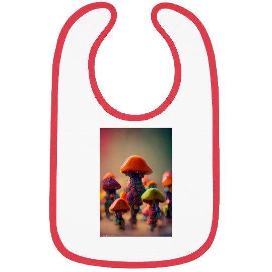 Whimsical Mushroom Men Bibs