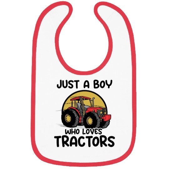 Just A Boy Who Loves Tractor Farm Tractor Farming Bibs
