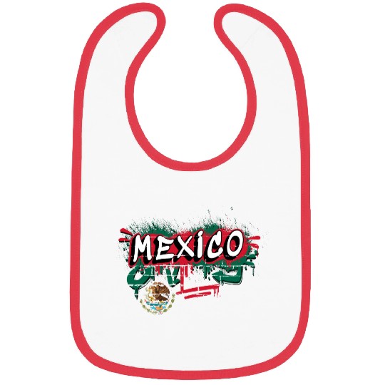 Mexico flag graffiti design Bibs