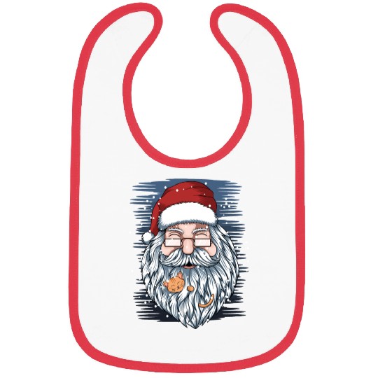 santa and kittens merry christmas Bibs