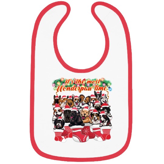 Cute Dog Breeds Christmas Dog Lover Bibs