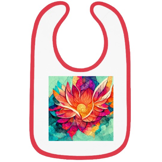 Colorful mandala flower version 7 Bibs