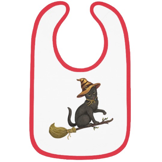 Black Cat Witch Bibs